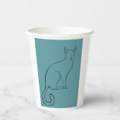 Sleek Cat Sketch Pappbecher (Vorderseite)