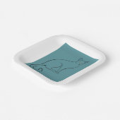 Sleek Cat Sketch Pappteller (Gewinkelt)