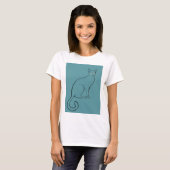 Sleek Cat Sketch T-Shirt (Vorne ganz)