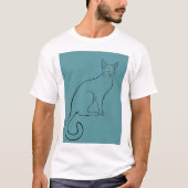 Sleek Cat Sketch T-Shirt (Vorderseite)