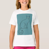 Sleek Cat Sketch T-Shirt (Vorderseite)