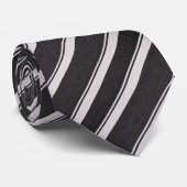 Sleek Charcoal Gray & Silver Diagonal Striped  Krawatte (Gerollt)