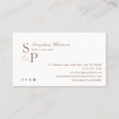 Sleek Chic Minimal Elegant Boutique Monogram Logo Visitenkarte (Rückseite)