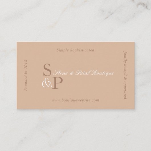 Sleek Chic Minimal Elegant Boutique Monogram Logo Visitenkarte (Vorderseite)