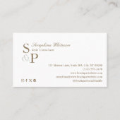 Sleek Chic Minimal Elegant Boutique Monogram Logo Visitenkarte (Rückseite)