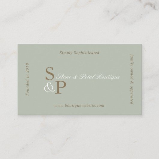 Sleek Chic Minimal Elegant Boutique Monogram Logo Visitenkarte (Vorderseite)