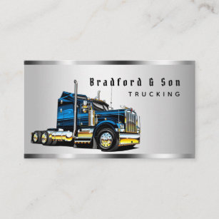 Sleek Chrome Transport Semi Trucking Company Visitenkarte