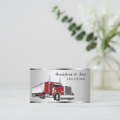 Sleek Chrome Transport Semi Trucking Company Visitenkarte (Stehend Vorderseite)