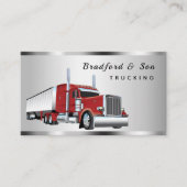 Sleek Chrome Transport Semi Trucking Company Visitenkarte (Vorderseite)