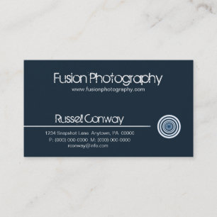 Sleek Circle Business Card, Navy Blue Visitenkarte