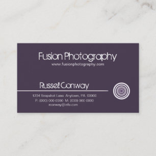 "Sleek Circle Business Card", Violet Visitenkarte
