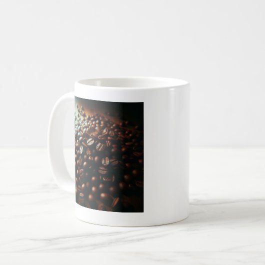 "Sleek Coffee Beans Tasse - Perfektes Kaffeegenuss (Vorderseite Links)