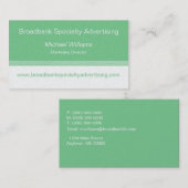 Sleek Color Block Business Card, Kelly Green Visitenkarte (Vorne/Hinten)