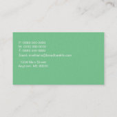 Sleek Color Block Business Card, Kelly Green Visitenkarte (Rückseite)