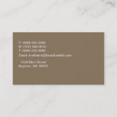 Sleek Color Block Business Card, Mocha Visitenkarte (Rückseite)