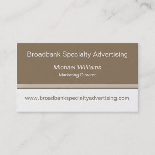 Sleek Color Block Business Card, Mocha Visitenkarte