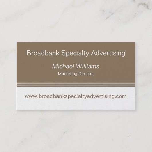 Sleek Color Block Business Card, Mocha Visitenkarte (Vorderseite)