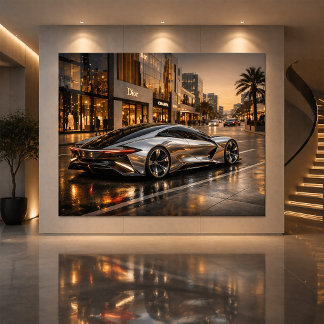 Sleek Concept Supercar Wall Decor Karte