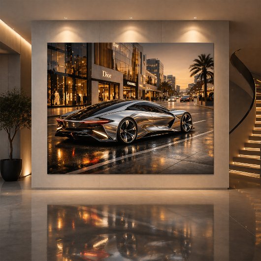 Sleek Concept Supercar Wall Decor Karte