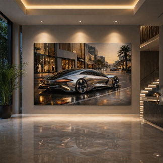 Sleek Concept Supercar Wall Decor Karte