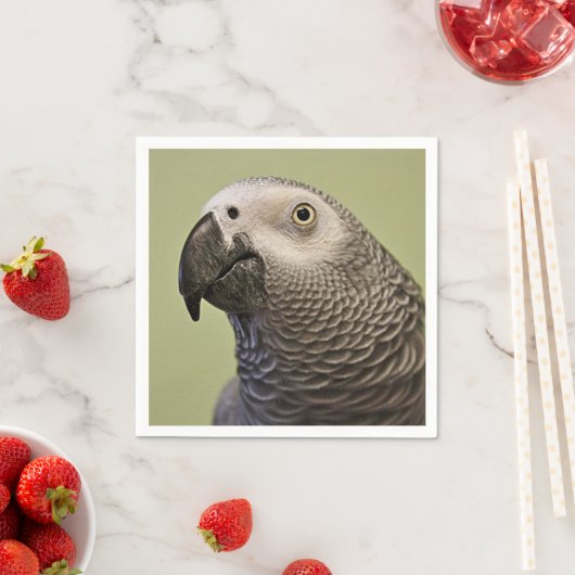 Sleek Congo African Gray Parrot Serviette (Beispiel)