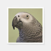 Sleek Congo African Gray Parrot Serviette (Vorderseite)