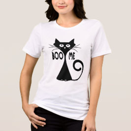 Sleek Curious Black Cat Minimalistisch Tri-Blend Shirt
