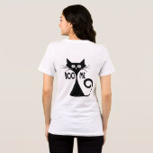Sleek Curious Black Cat Minimalistisch Tri-Blend Shirt (Rückseite voll)