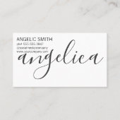 Sleek Cursive (schwarz / weiß) Visitenkarte (Rückseite)