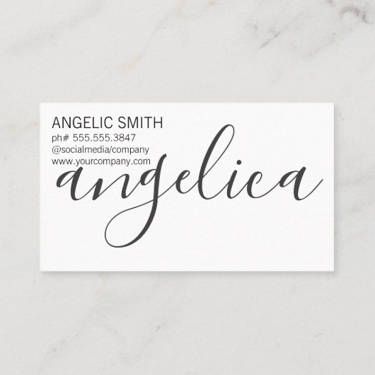 Sleek Cursive (schwarz / weiß) Visitenkarte (Rückseite)