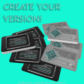 Sleek Custom Black Metal Pipes Plumber QR-Code URL Visitenkarte