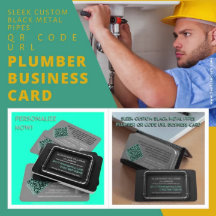 Sleek Custom Black Metal Pipes Plumber QR-Code URL