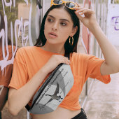 Sleek Customizable Logo/Domain/QR Code Grau/Silber Bauchtasche