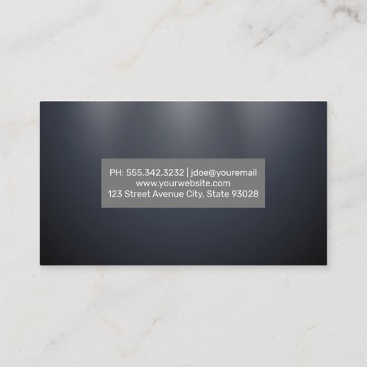 Sleek Dark Blue Subtle Gray Visitenkarte (Rückseite)