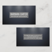 Sleek Dark Blue Subtle Gray Visitenkarte (Vorne/Hinten)