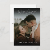 Sleek Dark Gradient Wir sind Verlobt Foto Einladun Einladung (Vorne/Hinten)