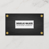 Sleek Dark Metal | Metallschrauben aus Gold Visitenkarte (Vorderseite)
