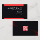 Sleek Dark Professional QR Code Networking Card Visitenkarte (Vorne/Hinten)