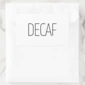 Sleek Decaf-Kaffee Rechteckiger Aufkleber (Tasche)