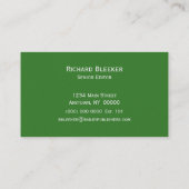 Sleek Diamond Business Card, Kelly Green Visitenkarte (Rückseite)