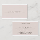 Sleek Elegant Design Trendy Beige Braun Schlicht C Visitenkarte (Vorne/Hinten)