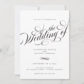 Sleek Elegant Script Modern Wedding Einladung (Vorderseite)