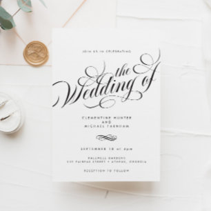 Sleek Elegant Script Modern Wedding Einladung