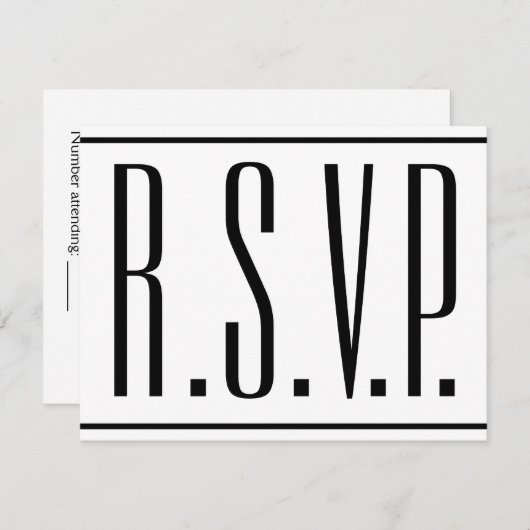 Sleek, Elegant, Veranstaltung "R.S.V.P." Karte (Vorne/Hinten)