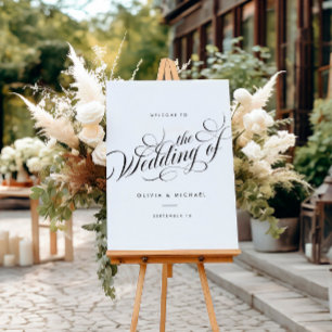 Sleek Elegante Script Modernes Hochzeitszeichen Poster