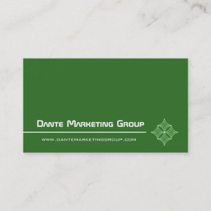Sleek Embellished Diamond Business Card, Green Visitenkarte