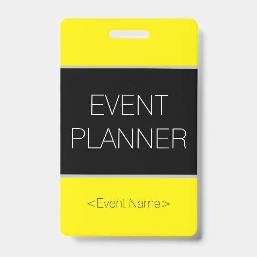 Sleek "EVENT PLANNER" Abzeichen Ausweis (Vorderseite)