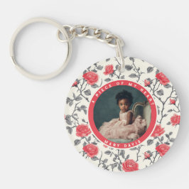 Sleek Family keepsake Custom rose flower Schlüsselanhänger