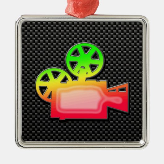 Sleek-Filmkamera Silbernes Ornament (Vorne)