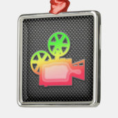 Sleek-Filmkamera Silbernes Ornament (Links)